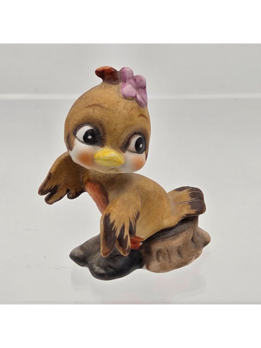 Josef Originals Twilly Bird Figurine TMR-8K Brown Orange 1970s Retro